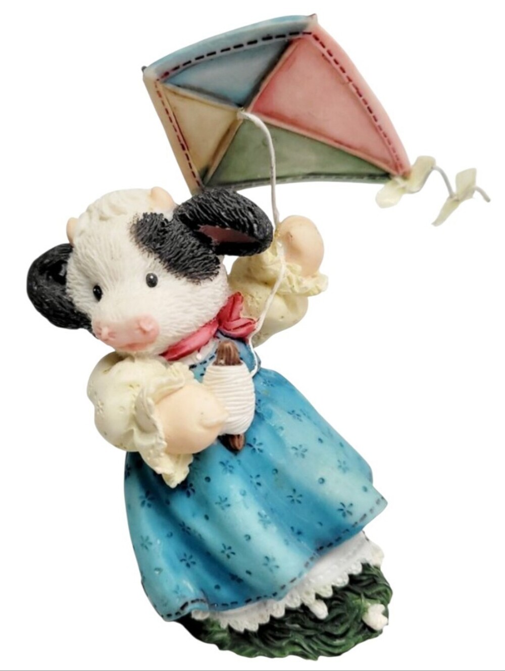 Enesco Vintage 1995 Mary's Moo Moos Spring Is In The Air Calf Flying A Kite